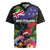 New Zealand Christmas Rugby Jersey Meri Kirihimete-Tuatara and Pohutukawa Black Color