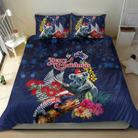 Australia and New Zealand Bedding Set Merry Christmas-Tuatara and Koala with Plants Xmas Style