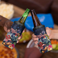 Australia and New Zealand 4 in 1 Can Cooler Tumbler Merry Christmas-Tuatara and Koala with Plants Xmas Style
