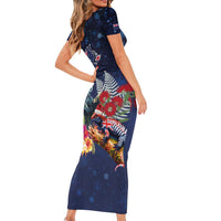 Australia and New Zealand Family Matching Short Sleeve Bodycon Dress and Hawaiian Shirt Merry Christmas-Tuatara and Koala with Plants Xmas Style LT03 - Polynesian Pride