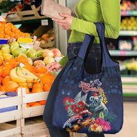 Australia and New Zealand Grocery Bag Merry Christmas-Tuatara and Koala with Plants Xmas Style LT03 - Polynesian Pride