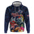 Australia and New Zealand Hoodie Merry Christmas-Tuatara and Koala with Plants Xmas Style