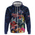 Australia and New Zealand Hoodie Merry Christmas-Tuatara and Koala with Plants Xmas Style