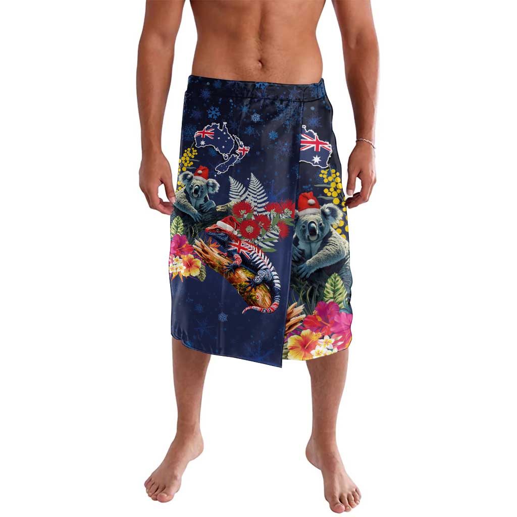 Australia and New Zealand Lavalava Merry Christmas-Tuatara and Koala with Plants Xmas Style