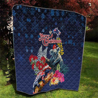 Australia and New Zealand Quilt Merry Christmas-Tuatara and Koala with Plants Xmas Style LT03 - Polynesian Pride