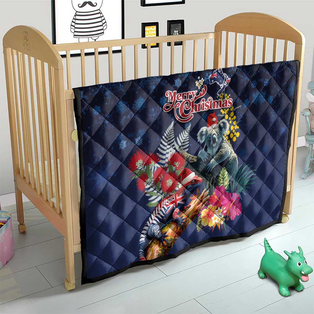 Australia and New Zealand Quilt Merry Christmas-Tuatara and Koala with Plants Xmas Style LT03 - Polynesian Pride