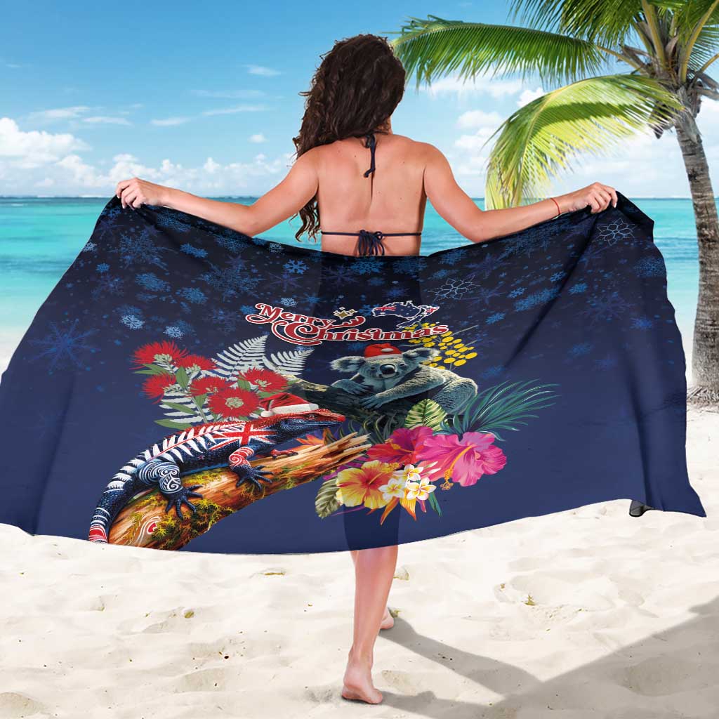 Australia and New Zealand Sarong Merry Christmas-Tuatara and Koala with Plants Xmas Style LT03 - Polynesian Pride