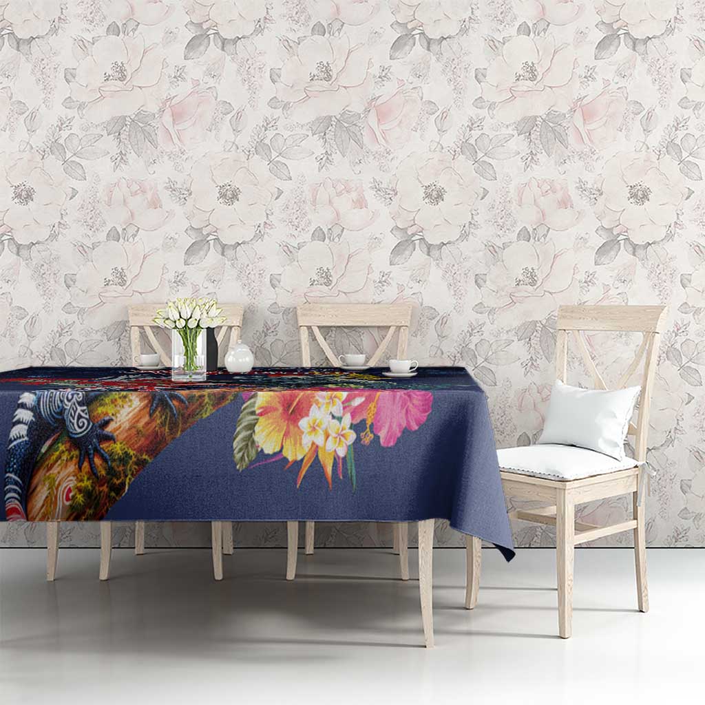 Australia and New Zealand Tablecloth Merry Christmas-Tuatara and Koala with Plants Xmas Style LT03 - Polynesian Pride