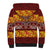 Samoa Siapo and Tapa Sherpa Hoodie Pacific Tribal Pattern with Hibiscus Striped Style