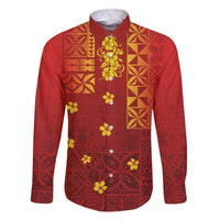 Samoa Tapa Pacific Tribal Pattern Family Matching Off The Shoulder Long Sleeve Dress and Hawaiian Shirt Hibiscus and Plumeria