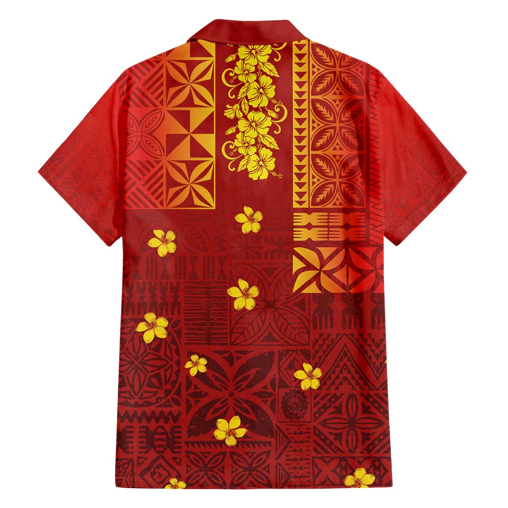 Samoa Tapa Pacific Tribal Pattern Family Matching Off Shoulder Maxi Dress and Hawaiian Shirt Hibiscus and Plumeria