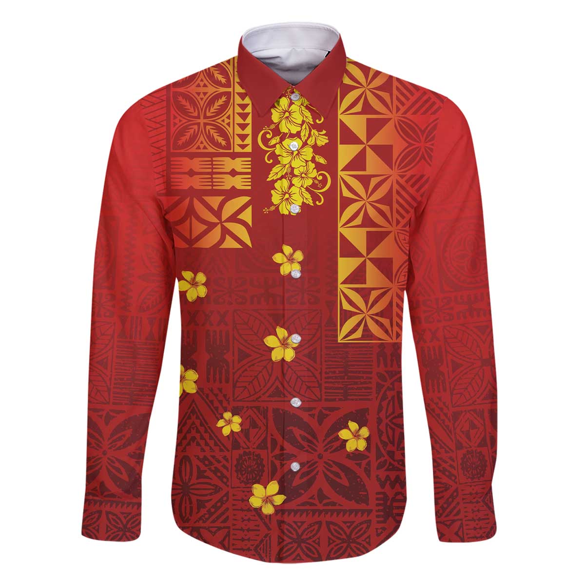 Samoa Tapa Pacific Tribal Pattern Family Matching Off Shoulder Short Dress and Hawaiian Shirt Hibiscus and Plumeria