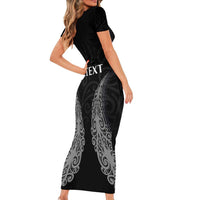 New Zealand Netball Family Matching Short Sleeve Bodycon Dress and Hawaiian Shirt Koru and Maori Tattoo Jersey LT03 - Polynesian Pride