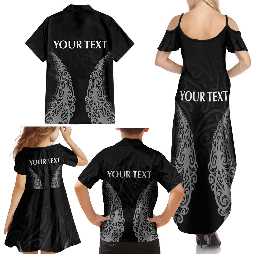 New Zealand Netball Family Matching Summer Maxi Dress and Hawaiian Shirt Koru and Maori Tattoo Jersey LT03 - Polynesian Pride