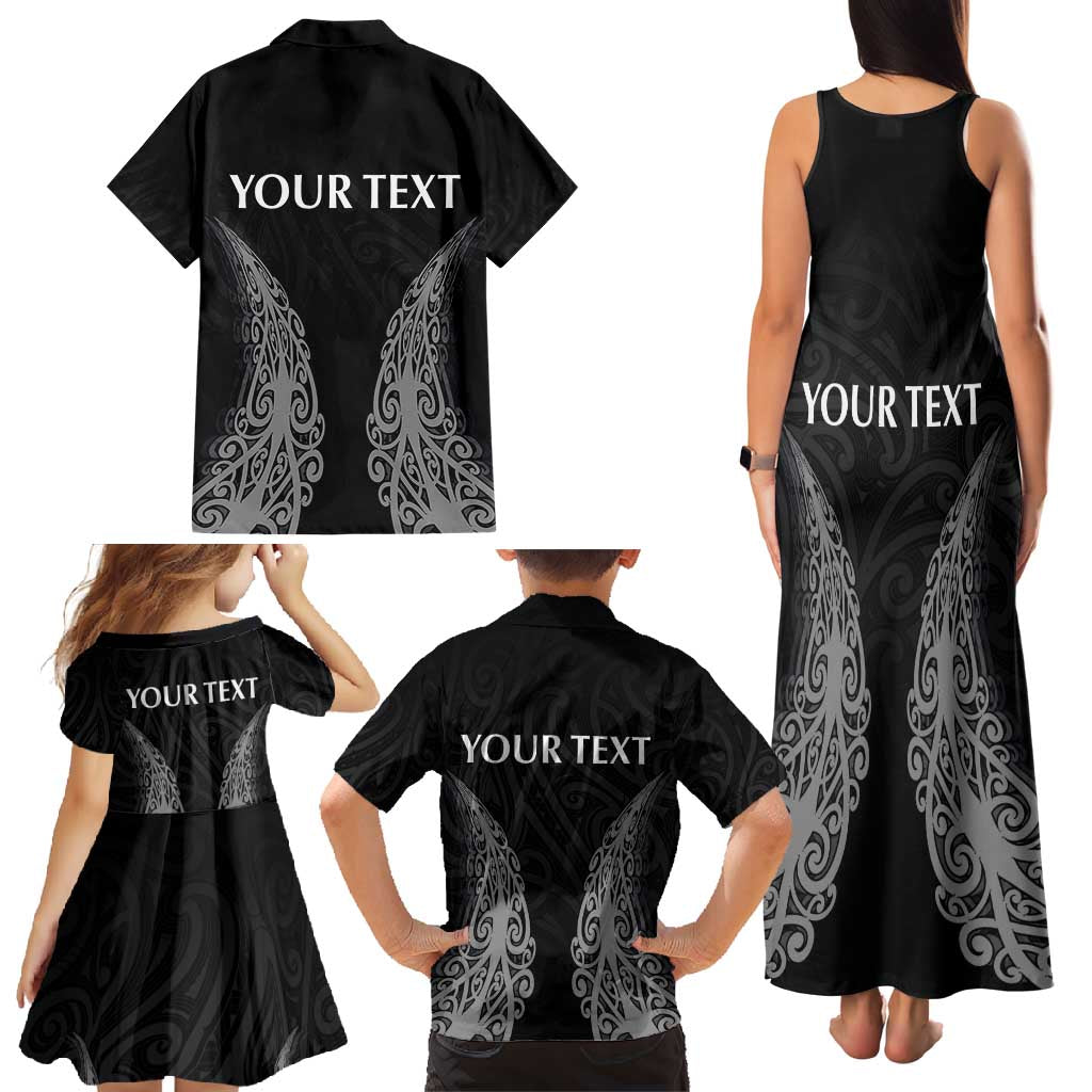 New Zealand Netball Family Matching Tank Maxi Dress and Hawaiian Shirt Koru and Maori Tattoo Jersey LT03 - Polynesian Pride
