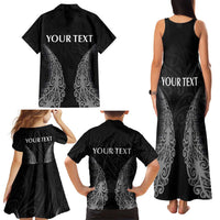 New Zealand Netball Family Matching Tank Maxi Dress and Hawaiian Shirt Koru and Maori Tattoo Jersey LT03 - Polynesian Pride