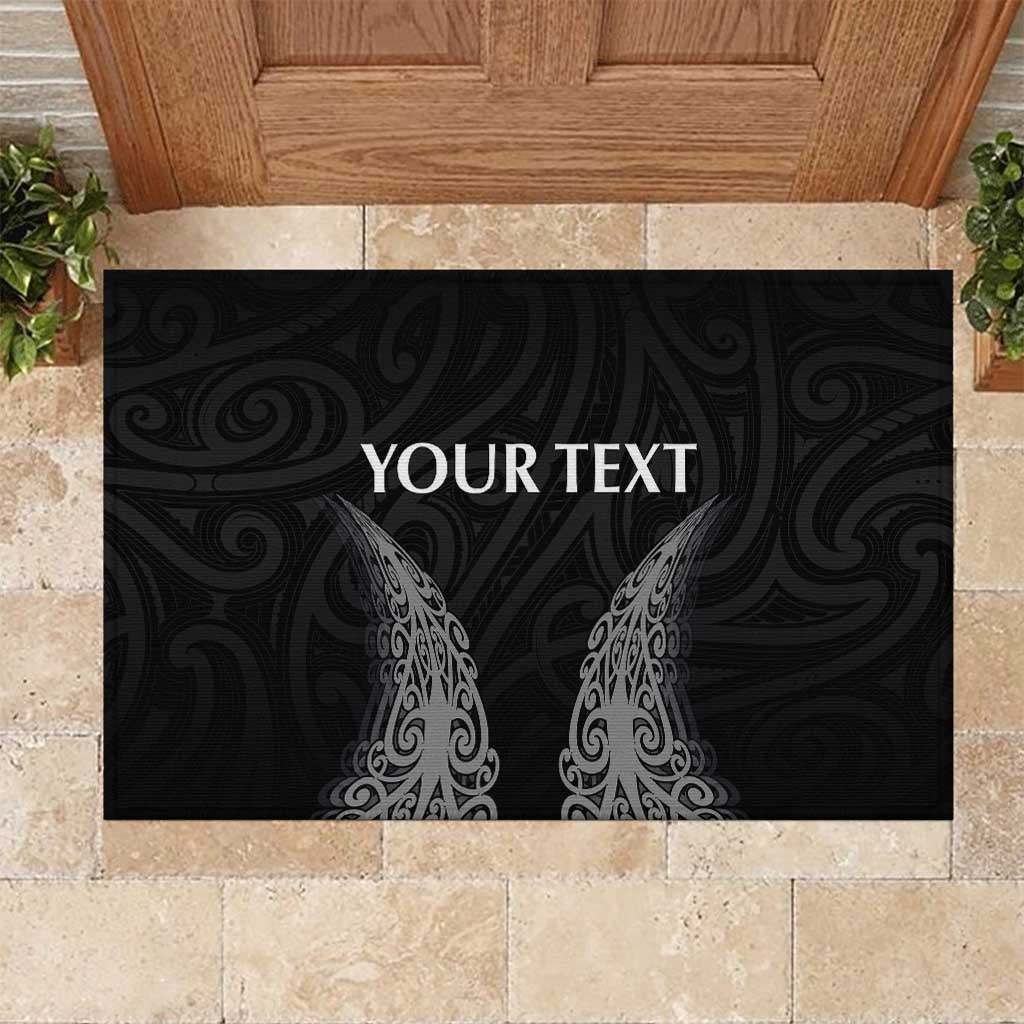 New Zealand Netball Rubber Doormat Koru and Maori Tattoo Jersey LT03 Black - Polynesian Pride