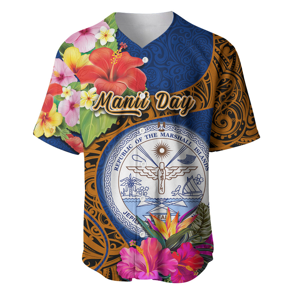 personalised-marshall-islands-manit-day-baseball-jersey-marshall-seal-mix-hibiscus-flower-maori-pattern-style