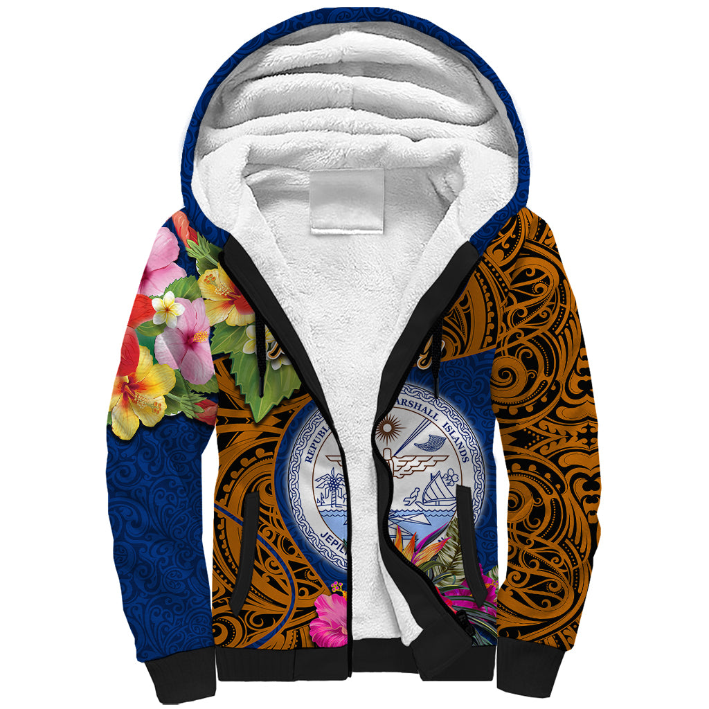 personalised-marshall-islands-manit-day-sherpa-hoodie-marshall-seal-mix-hibiscus-flower-maori-pattern-style