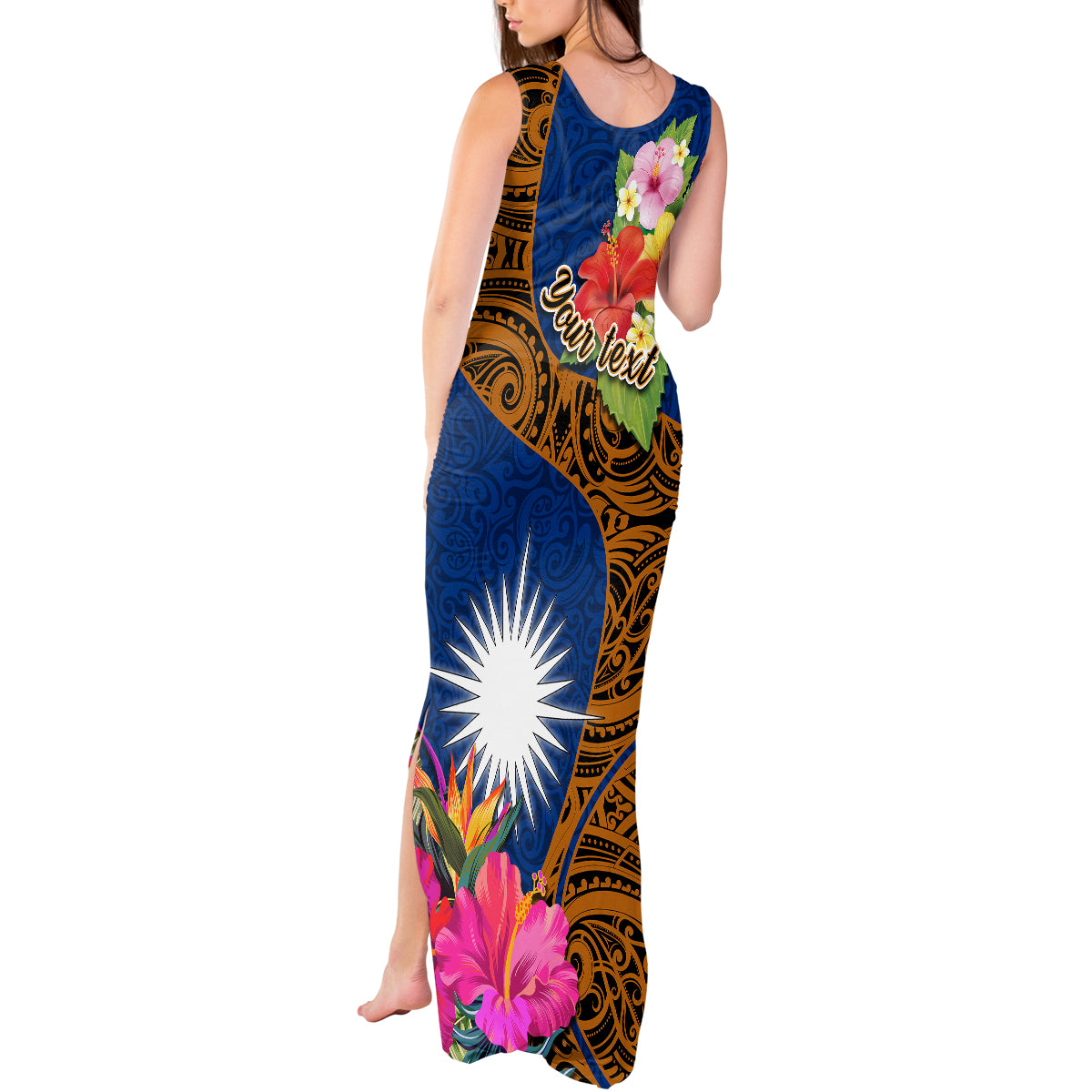 personalised-marshall-islands-manit-day-tank-maxi-dress-marshall-seal-mix-hibiscus-flower-maori-pattern-style