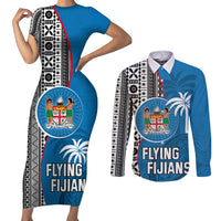 fiji-rugby-couples-matching-short-sleeve-bodycon-dress-and-long-sleeve-button-shirts-coat-of-arms-palm-tree-mix-polynesia-tapa-pattern