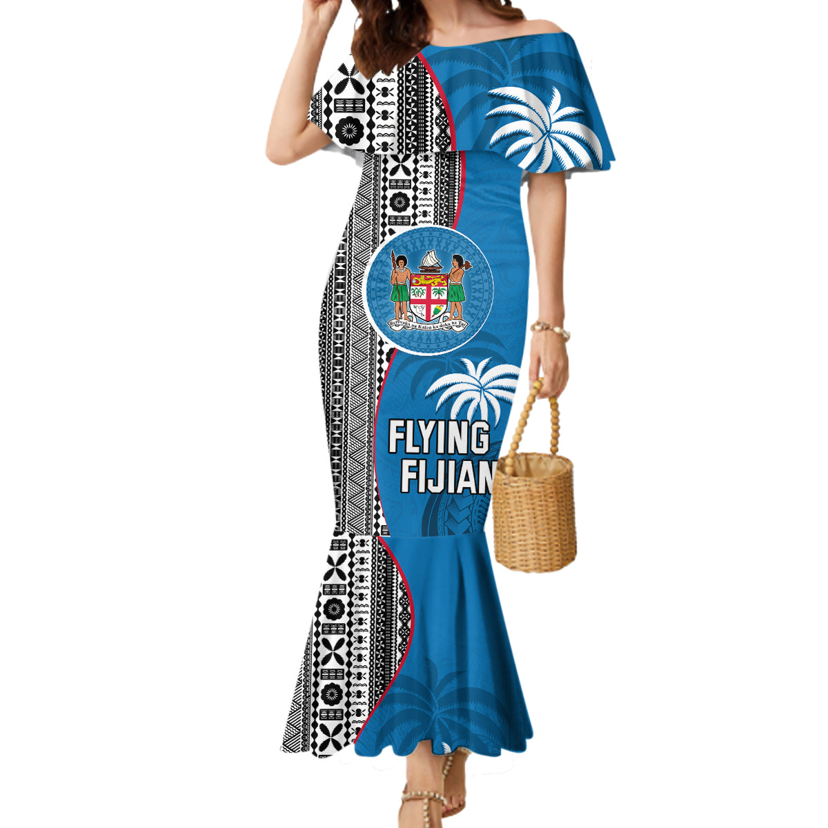 fiji-rugby-mermaid-dress-coat-of-arms-palm-tree-mix-polynesia-tapa-pattern