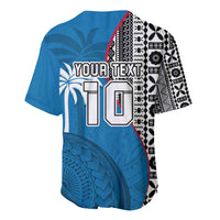 Custom Fiji Rugby Baseball Jersey Coat of Arms Palm Tree Mix Polynesia Tapa Pattern LT03 - Polynesian Pride