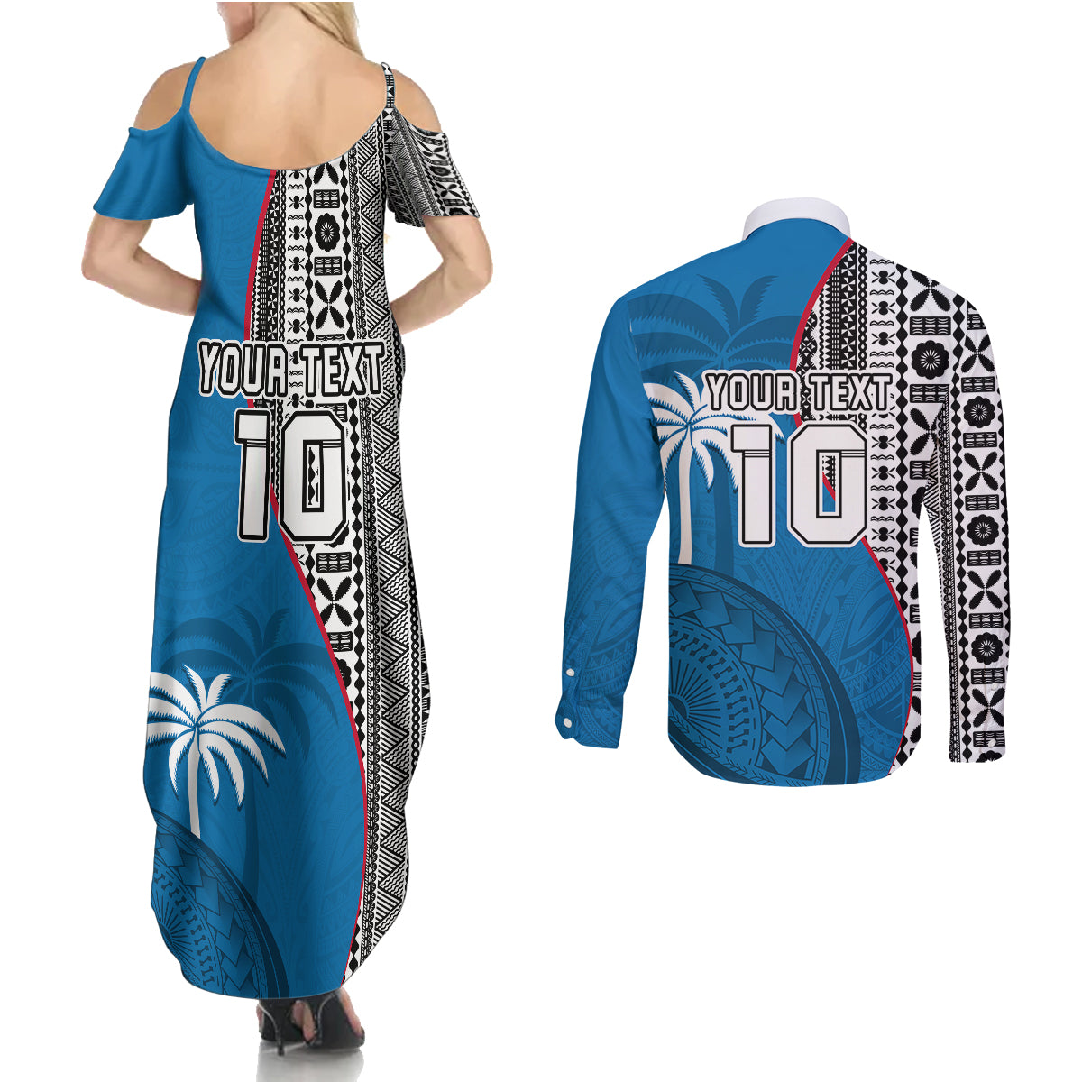 custom-fiji-rugby-couples-matching-summer-maxi-dress-and-long-sleeve-button-shirts-coat-of-arms-palm-tree-mix-polynesia-tapa-pattern
