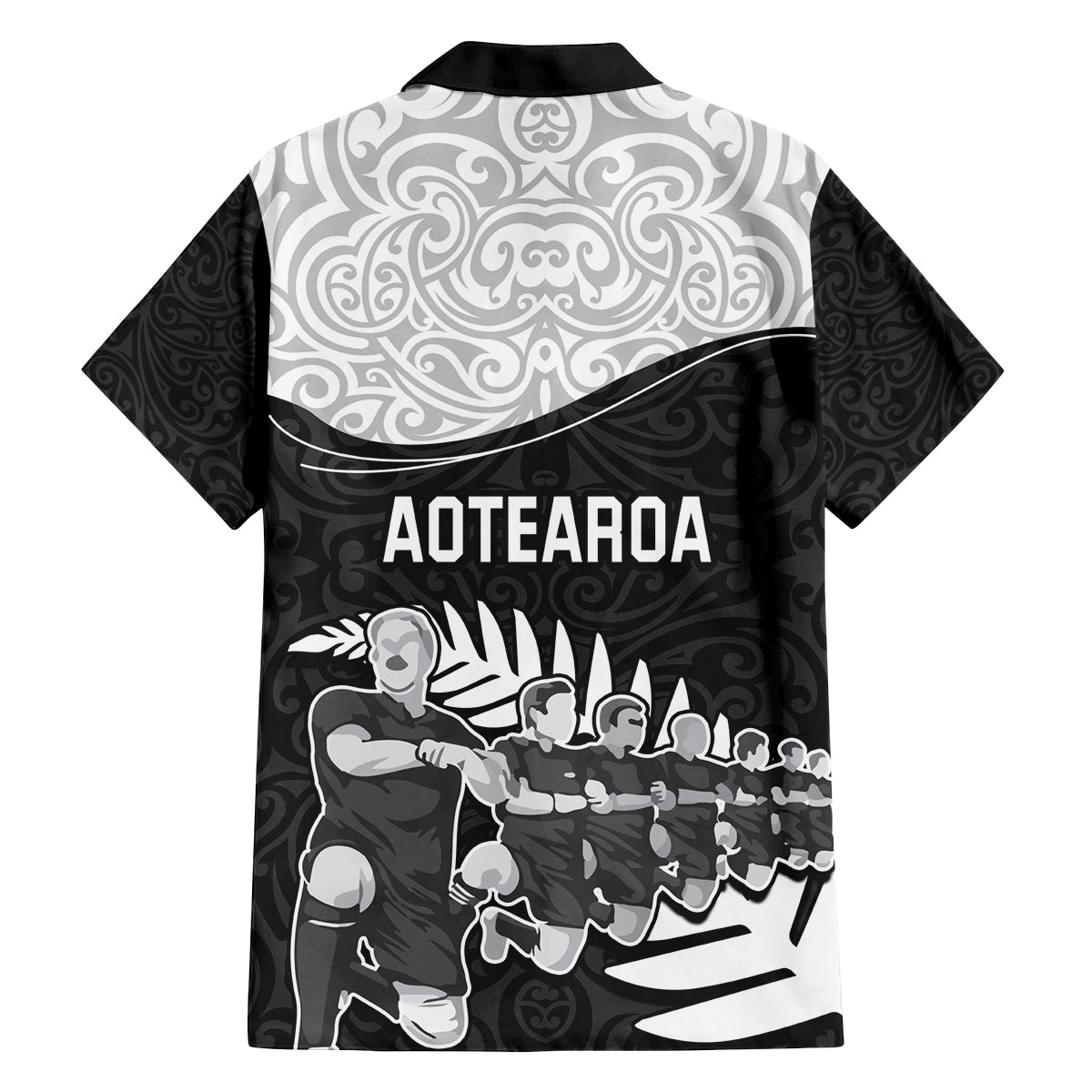 New Zealand World Cup 2023 Family Matching Long Sleeve Bodycon Dress and Hawaiian Shirt Aotearoa Haka Rugby with Silver Fern Maori Ethnic Pattern LT03 - Polynesian Pride
