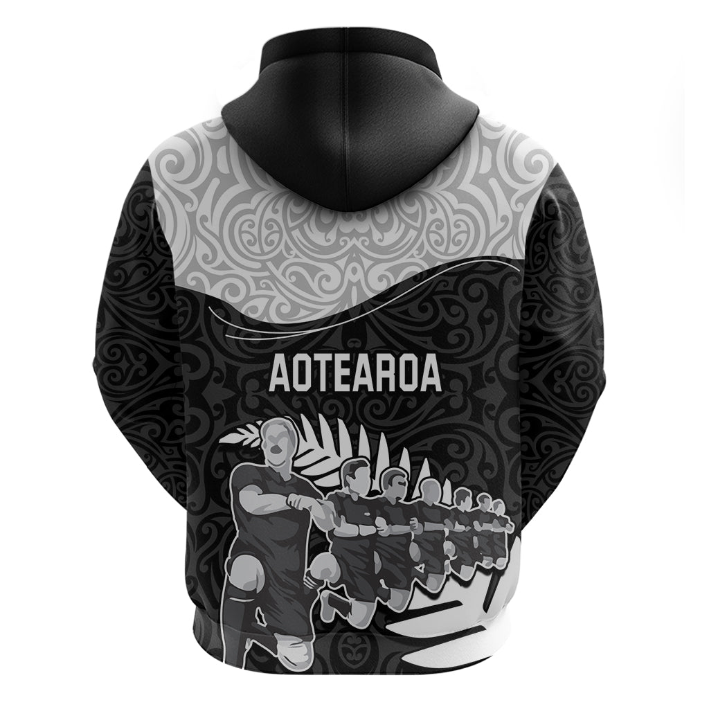 New Zealand World Cup 2023 Hoodie Aotearoa Haka Rugby with Silver Fern Maori Ethnic Pattern LT03 - Polynesian Pride
