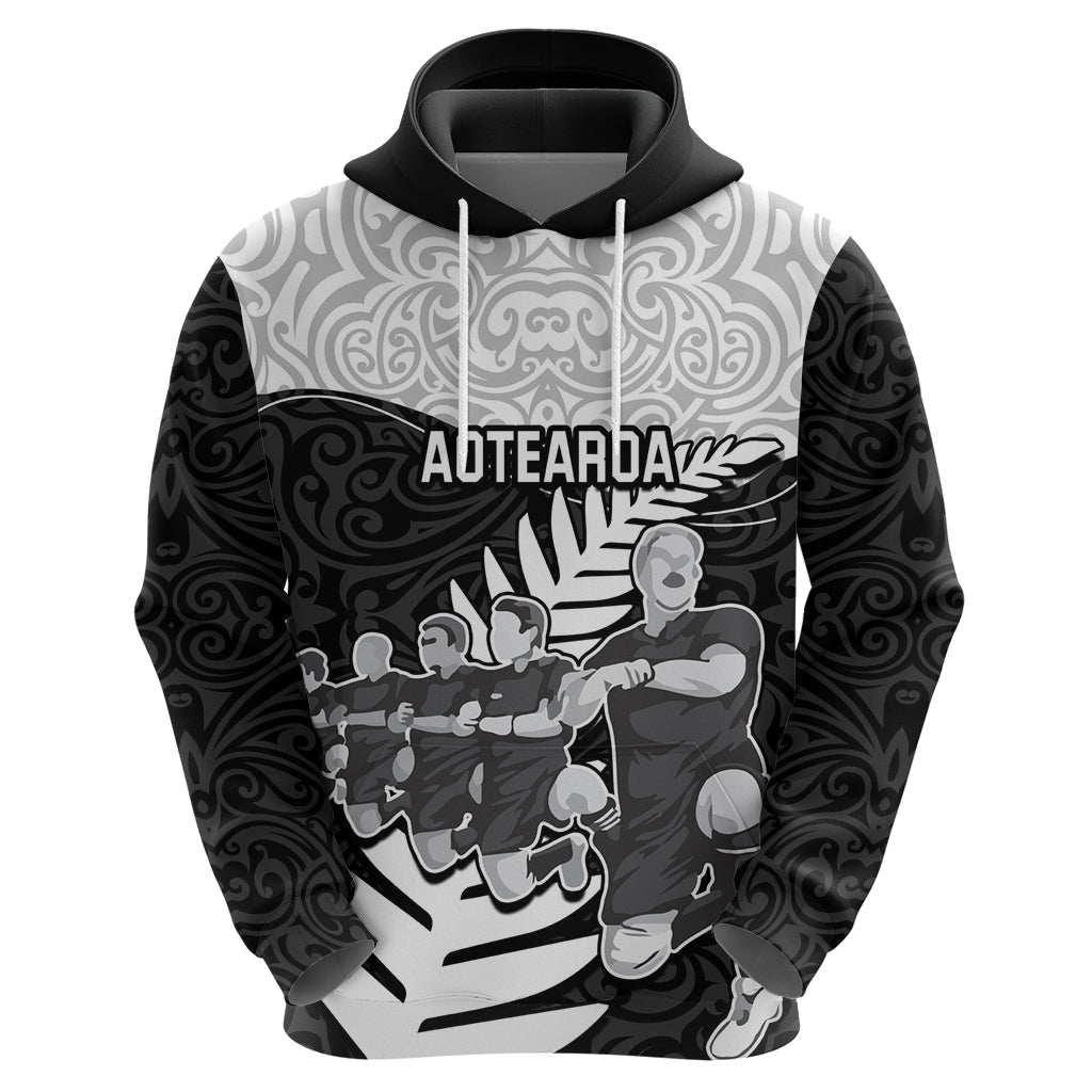New Zealand World Cup 2023 Hoodie Aotearoa Haka Rugby with Silver Fern Maori Ethnic Pattern LT03 - Polynesian Pride