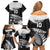 Custom New Zealand World Cup 2023 Family Matching Off Shoulder Short Dress and Hawaiian Shirt Aotearoa Haka Rugby with Silver Fern Maori Ethnic Pattern LT03 - Polynesian Pride