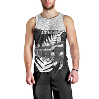 Custom New Zealand World Cup 2023 Men Tank Top Aotearoa Haka Rugby with Silver Fern Maori Ethnic Pattern LT03 - Polynesian Pride