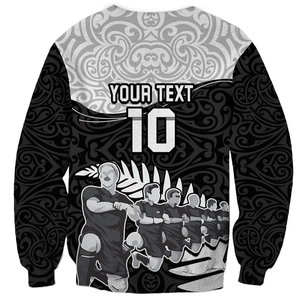 Custom New Zealand World Cup 2023 Sweatshirt Aotearoa Haka Rugby with Silver Fern Maori Ethnic Pattern LT03 - Polynesian Pride