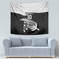 Custom New Zealand World Cup 2023 Tapestry Aotearoa Haka Rugby with Silver Fern Maori Ethnic Pattern LT03 - Polynesian Pride