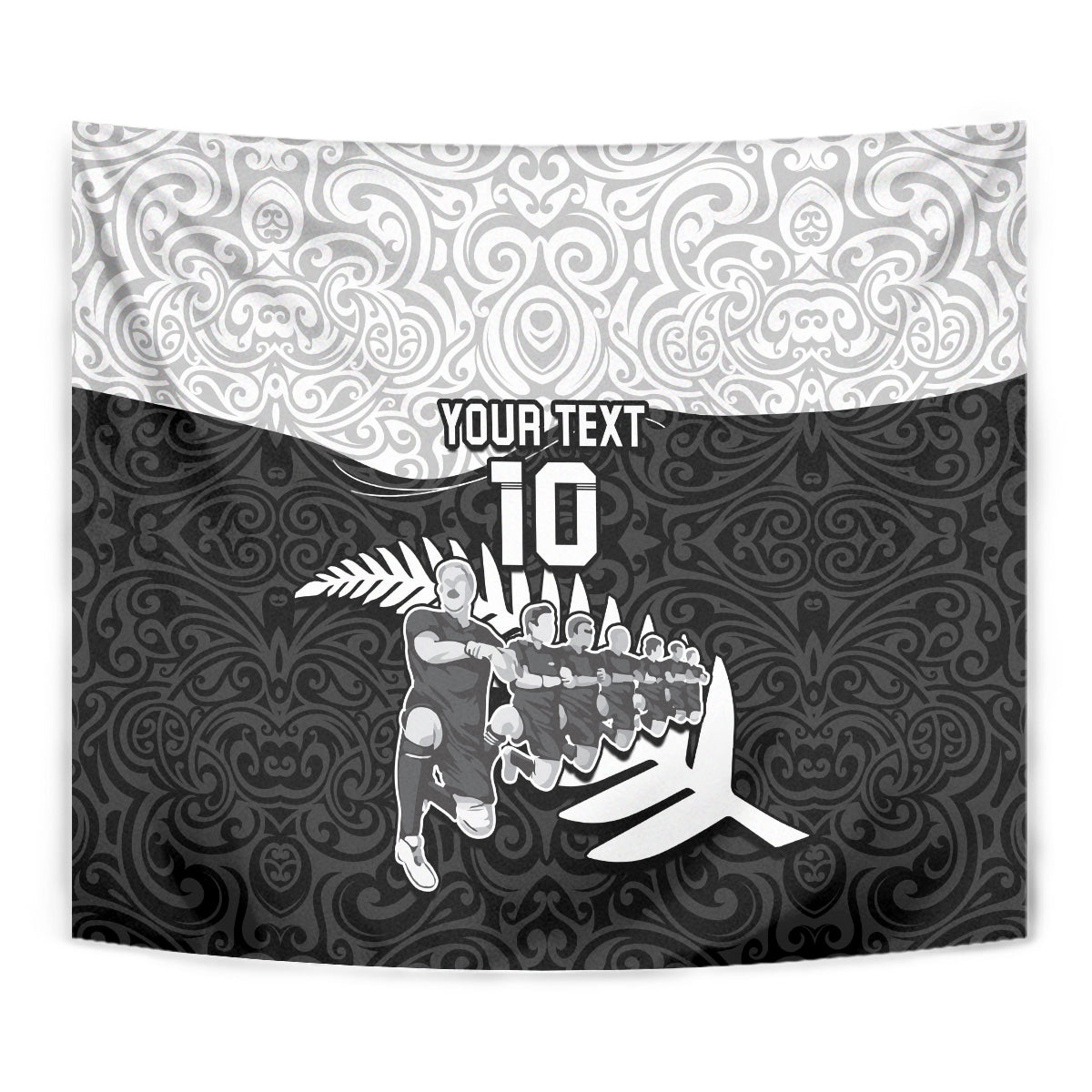 Custom New Zealand World Cup 2023 Tapestry Aotearoa Haka Rugby with Silver Fern Maori Ethnic Pattern LT03 - Polynesian Pride