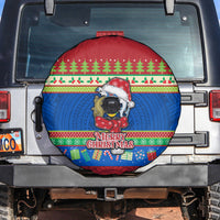 Solomon Islands Christmas Spare Tire Cover Santa With Flag Of Solomon Polynesian Tribal Xmas Vibe LT03 - Polynesian Pride