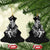 New Zealand Rugby Ceramic Ornament Maori Warrior Rugby with Silver Fern Sleeve Tribal Ethnic Style LT03 Christmas Tree Black - Polynesian Pride