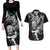 New Zealand Rugby Couples Matching Long Sleeve Bodycon Dress and Hawaiian Shirt Maori Warrior Rugby with Silver Fern Sleeve Tribal Ethnic Style LT03 Black - Polynesian Pride