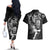 New Zealand Rugby Couples Matching Off The Shoulder Long Sleeve Dress and Hawaiian Shirt Maori Warrior Rugby with Silver Fern Sleeve Tribal Ethnic Style LT03 - Polynesian Pride