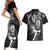 New Zealand Rugby Couples Matching Short Sleeve Bodycon Dress and Hawaiian Shirt Maori Warrior Rugby with Silver Fern Sleeve Tribal Ethnic Style LT03 - Polynesian Pride