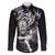 New Zealand Rugby Family Matching Long Sleeve Bodycon Dress and Hawaiian Shirt Maori Warrior Rugby with Silver Fern Sleeve Tribal Ethnic Style LT03 Dad's Shirt - Long Sleeve Black - Polynesian Pride