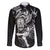 New Zealand Rugby Family Matching Puletasi Dress and Hawaiian Shirt Maori Warrior Rugby with Silver Fern Sleeve Tribal Ethnic Style LT03 Dad's Shirt - Long Sleeve Black - Polynesian Pride