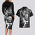 Personalised New Zealand Rugby Couples Matching Long Sleeve Bodycon Dress and Hawaiian Shirt Maori Warrior Rugby with Silver Fern Sleeve Tribal Ethnic Style LT03 - Polynesian Pride