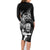 Personalised New Zealand Rugby Family Matching Long Sleeve Bodycon Dress and Hawaiian Shirt Maori Warrior Rugby with Silver Fern Sleeve Tribal Ethnic Style LT03 - Polynesian Pride