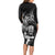 Personalised New Zealand Rugby Long Sleeve Bodycon Dress Maori Warrior Rugby with Silver Fern Sleeve Tribal Ethnic Style LT03 - Polynesian Pride