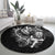 Personalised New Zealand Rugby Round Carpet Maori Warrior Rugby with Silver Fern Sleeve Tribal Ethnic Style LT03 - Polynesian Pride