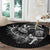 Personalised New Zealand Rugby Round Carpet Maori Warrior Rugby with Silver Fern Sleeve Tribal Ethnic Style LT03 - Polynesian Pride