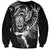 Personalised New Zealand Rugby Sweatshirt Maori Warrior Rugby with Silver Fern Sleeve Tribal Ethnic Style LT03 Unisex Black - Polynesian Pride