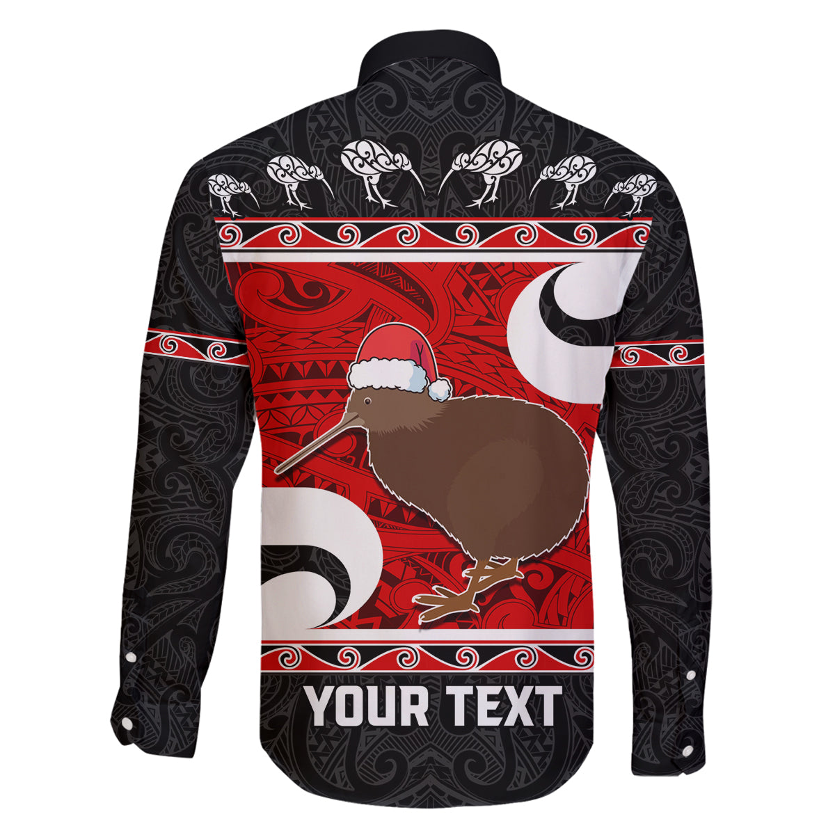 Personalized New Zealand Christmas Family Matching Summer Maxi Dress and Hawaiian Shirt Santa Haka Fern and Kiwi Bird Tino Rangatiratanga Maori Flag Style LT03 - Polynesian Pride